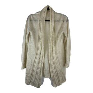Uniqlo Womens Mohair Blend Cardigan Size S Cream Long Sleeve Open Front